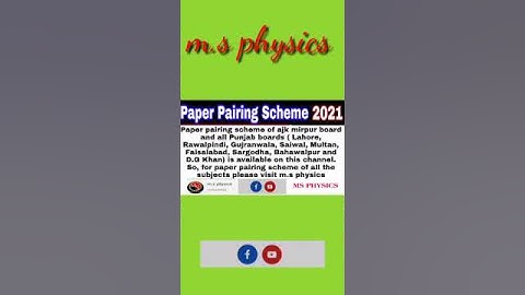 1st year paper scheme 2021 | 1st year computer science paper pairing scheme 2021 | m.s physics