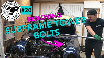 Classic Mini Restoration | Removing The Subframe Tower Bolts and Bracket Modifying