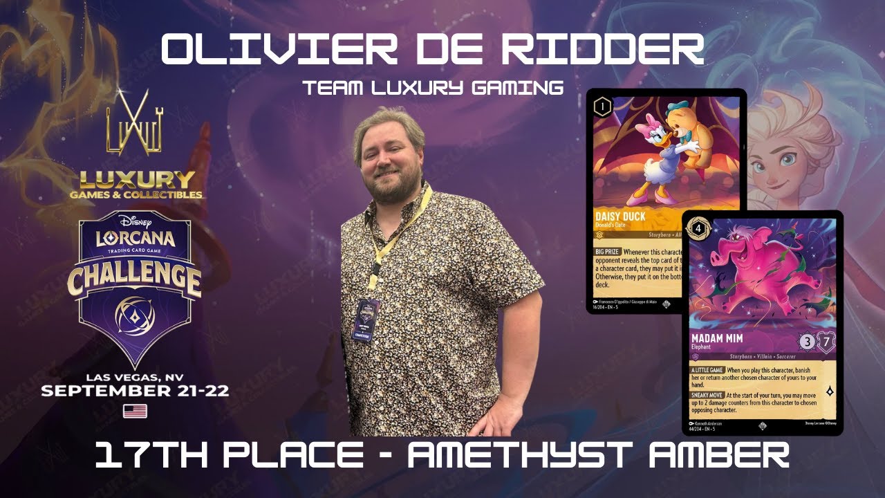 TEAM LUX FTW! 17TH PLACE OLIVIER DE RIDDER AMETHYST AMBER DECK | DISNEY ...