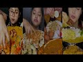 Indian mukbanger eating veg thali