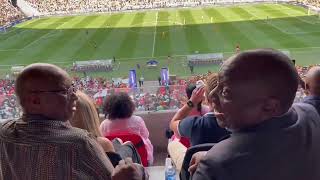 President Cyril Ramaphosa watching the Soweto Derby between Kaizer Chiefs and Orlando Pirates