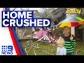 Wild storm drops tree on boy's bedroom | 9 News Australia