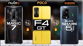 Red Magic 7 vs POCO F4 GT vs Black Shark 5 Pro AnTuTu | Camera | Body  | Benchmark Comparison