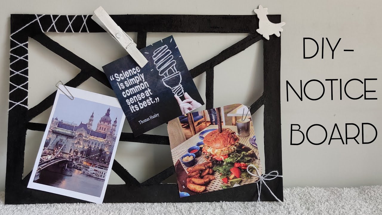 DIY NOTICE BOARD WITH BOOK COVER BOARD PIN BEST OUT OF WASTE diy-notice-board-with-book-cover-board-pin-best-out-of-waste