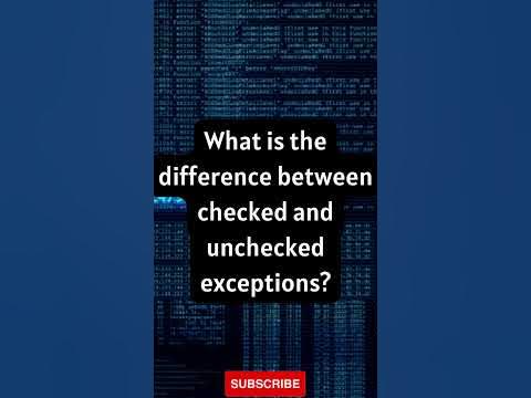 difference between checked and unchecked exception #shorts - YouTube