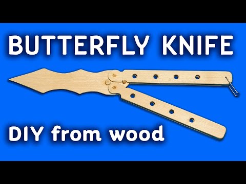 How to make a butterfly KNIFE with your own hands from wood. DIY Knife from a ruler in 10 minutes