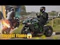 Biggest Flame Ever Kawasaki H2 | Full Throttle!