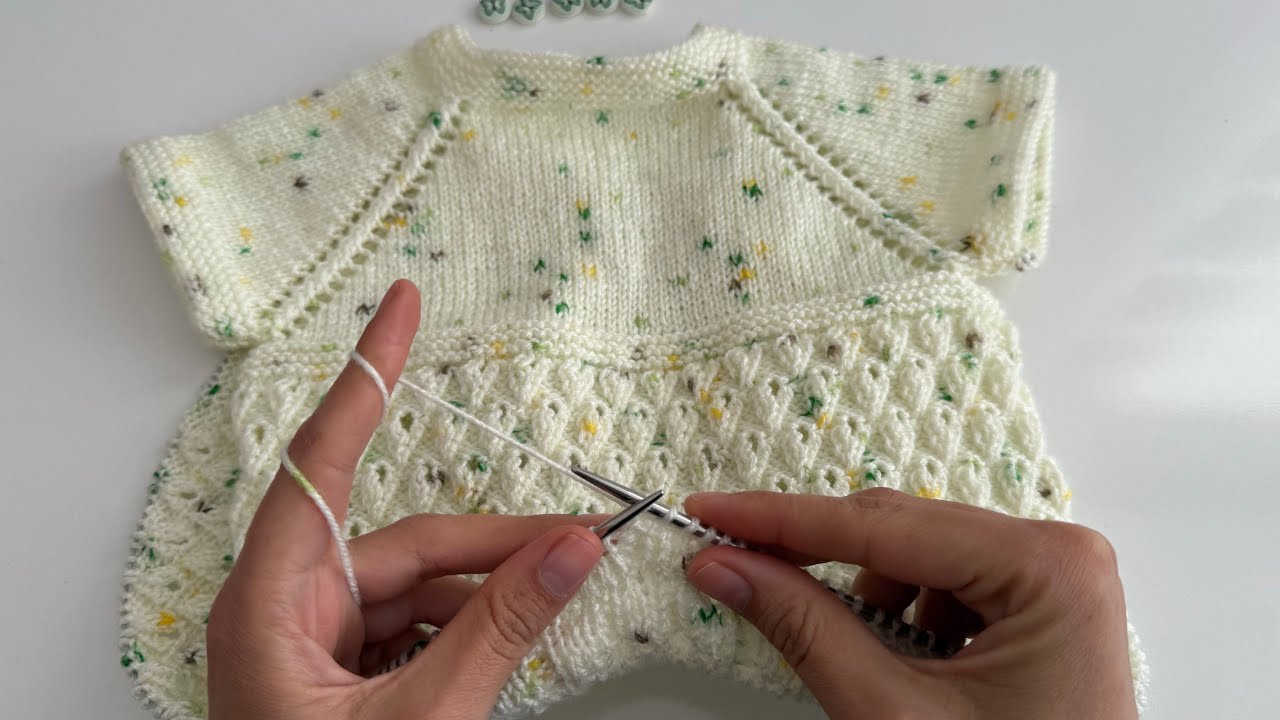 1 YUMAKTAN 1 BEBEK YELEĞİ🌼YAPIMI KOLAY YAKDAN BAŞLAMA BEBEK YELEĞİ ANLATIMI🌼#knittingdesignforbaby 