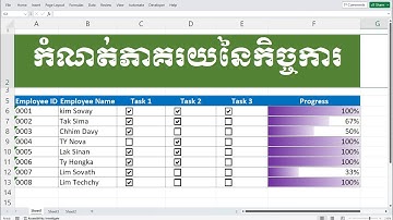 របៀបដាក់ checkbox រកភាគរយនៃការងារ How to add checkbox in excel | rean khmer computer