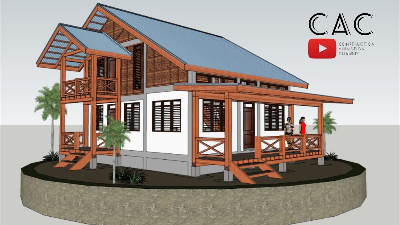 Simple Amakan Farmhouse | Tropical House | 8x9m | 3 Bedroom