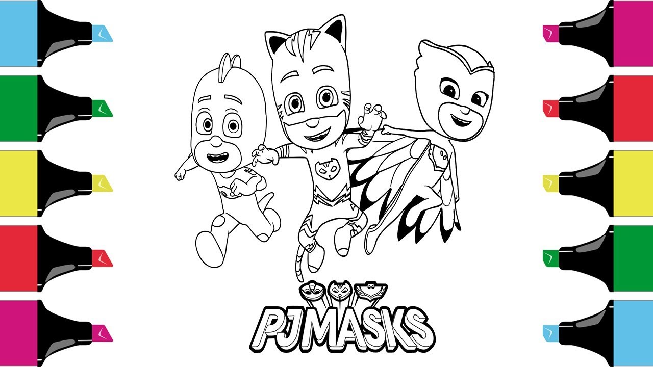 Download PJ MASKS Coloring Pages | Coloring Catboy, Owlette and Gekko|Learn Coloring - YouTube