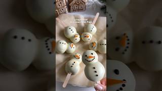 5-ingredient Snowman Cake Pops🤩 Recipe in the description🥰 #christmasrecipes #nobake #easyrecipe