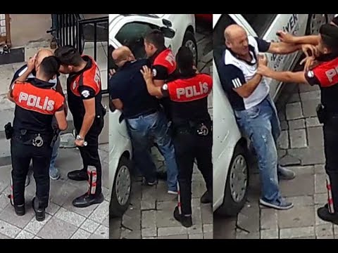 Polis, ters yöne giren taksiciyi darbederek gözaltına aldı