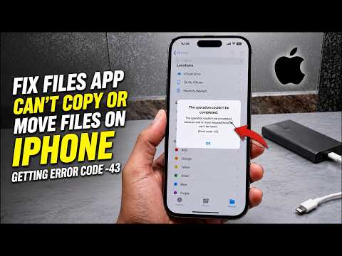How to Fix the Operation Couldn't Be Completed Error Code -43 on iPhone Files App | Can't Copy Files