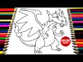 How to Draw a Dragon for Kids - Cómo Dibujar y Colorear Charizard de Pokemon #5 - Dibujos Para Niñ
