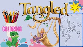 Coloring Rapunzel Tangled. Disney Princess. Coloring pages #rapunzel #tangled #disneyprincess