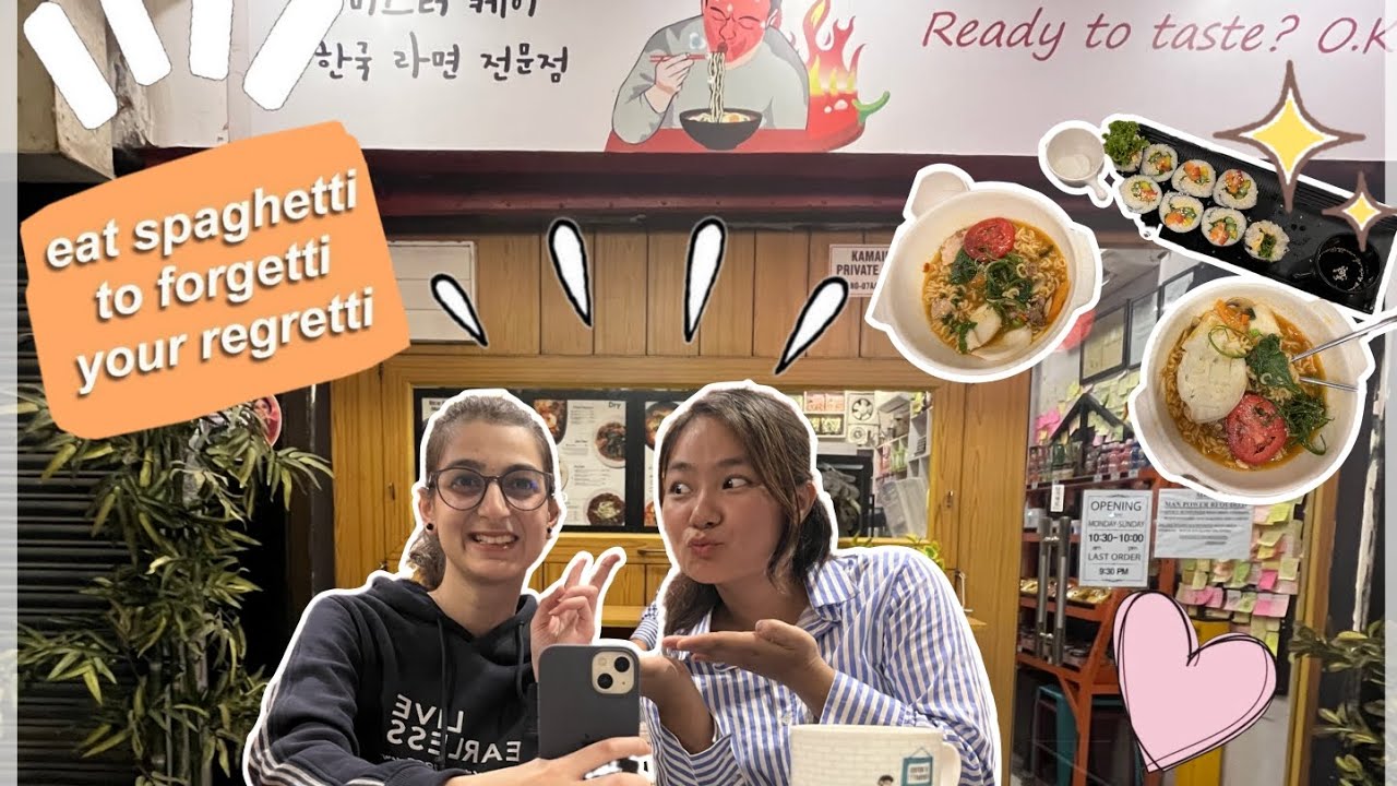 ✨️MY FIRST TIME IN A KOREAN-THEMED CAFE IN DELHI 🍝🫰✨️