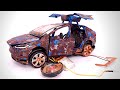 Diecast Restoration Customization Damaged Tesla Model X Abandoned Diecast Cars Resurrection