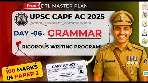 CAPF-AC 2025 PAPER-2  GRAMMAR|| DESIRE TO LEARN || BY NIHAL SINGH THAKUR