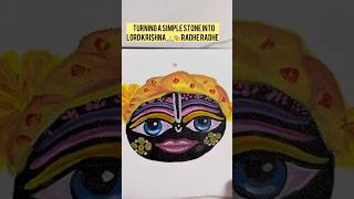 Krishna Ji eye flower sringar on Stone 😳✨ | Satisfying Devotional Art#art #shorts #painting