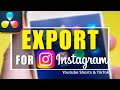 Edit and export verticals for instagram  davinci resolve 19 tutorial