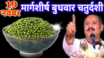 19 नवंबर मार्गशीर्ष बुधवार चतुर्दशी तिथि के दिन 7 हरे मूंग वाला उपाय जरुर करे || Pradeep Ji Mishra