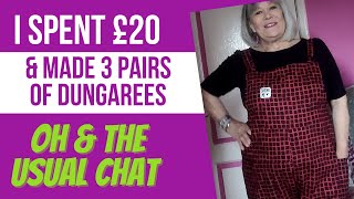 #sewing - #howtosew - I made myself 3 pairs of #dungarees for £20