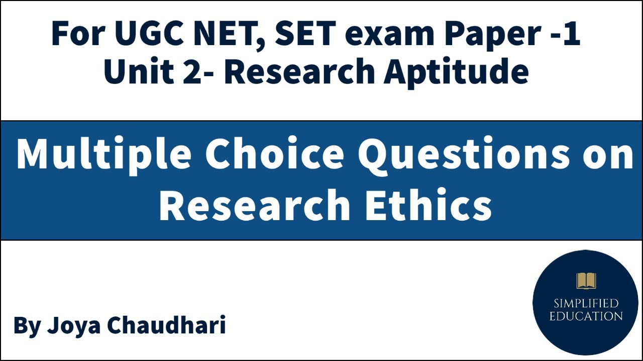 MCQs on Research Ethics I Research Aptitude