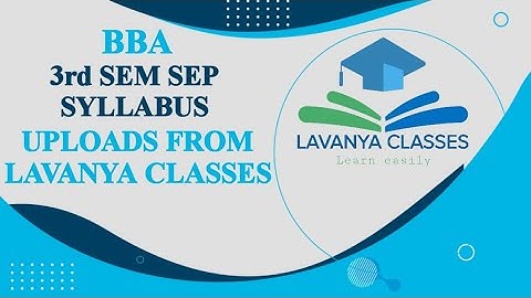 BBA 3RD SEM SEP SYLLABUS SUBJECT UPDATE