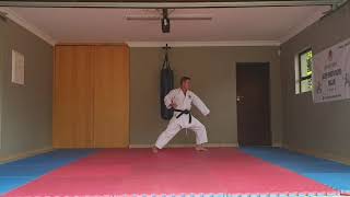 Heian Shodan Using Downward Block, Rising Block, Forearm Block And Under Arm Block In That Order