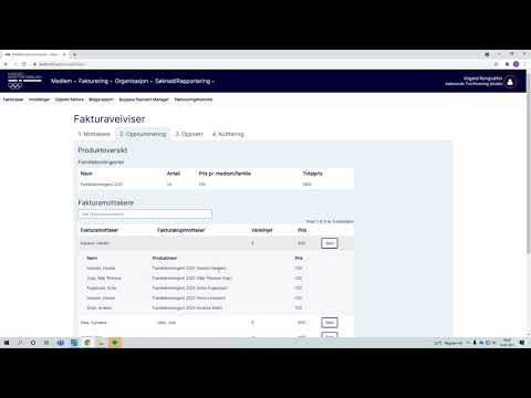 Opprett faktura: familiekontingent