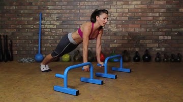 Push ups walk up down on the MoveStrong M3 bar parrallettes