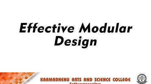 Effective Modular Design | A P Tamilselvan Asst Professor | Department of Computer Science