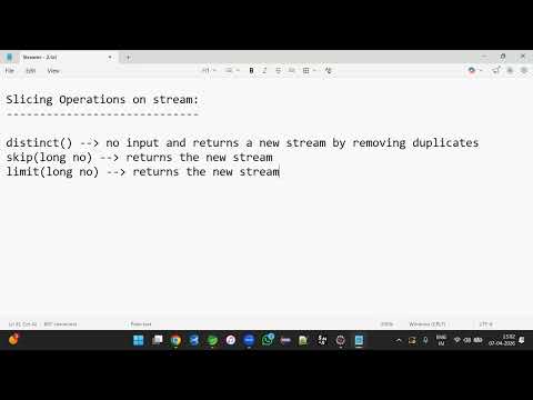 19 - Java 8 - stream - slicing operations using distinct( ), skip( ), limit( ) methods