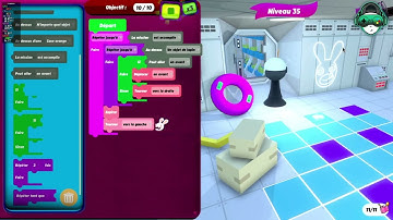Rabbids Coding! Level 35 solution - Very Tricky - Expert.