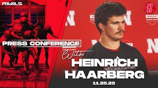 Nebraska Football Heinrich Haarberg Iowa Press Conference Nov. 25, 2025