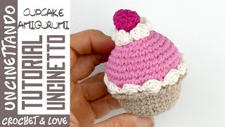 Come fare un Cupcake Amigurumi con panna e lamponi - Tutorial Uncinetto