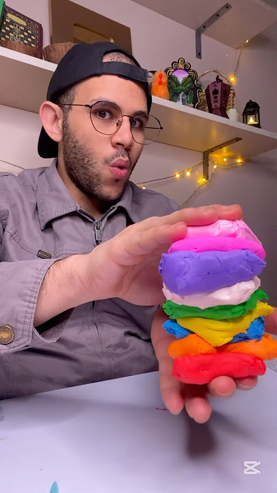 خلطت كل الاوان  🌈صلصال الفوم علي بعض اللون صدمني🤯#shorts #fyp #foryou r