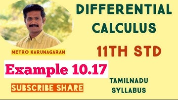 11th Std Maths Example 10.17 Find dy/dx if x²+y²=1