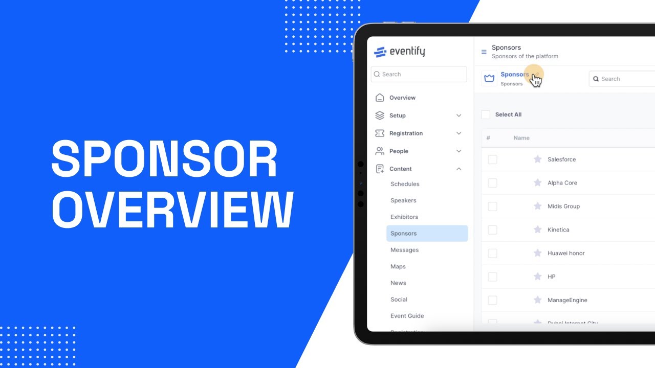 Sponsor Screen Eventify - Sponsor Overview Screen - YouTube