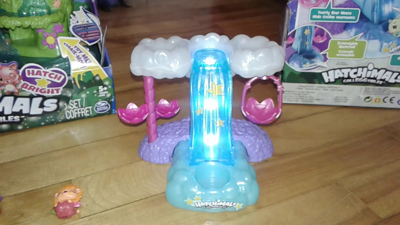 Amelia open's Hatchimals S4 Tropical Party Playset & Waterfall set