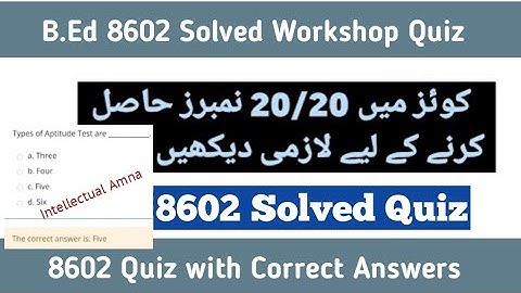 8602 Quiz | 8602 Solved Quiz 2022 | 8602 Quiz With Answer | Intellectual Amna