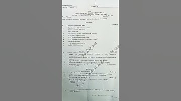 Quantitative technique for managers question paper for MBA second semester #ytshorts