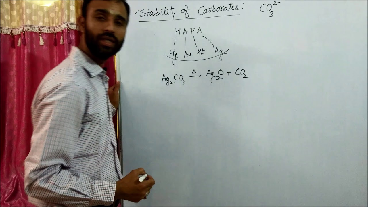 stability of carbonates / d and f block elements / HAPA