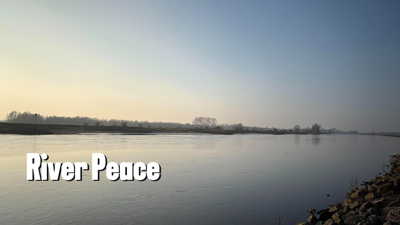 Relaxing Winter River in Deventer | 1 Hour Calm Water & Soft Ambient Music