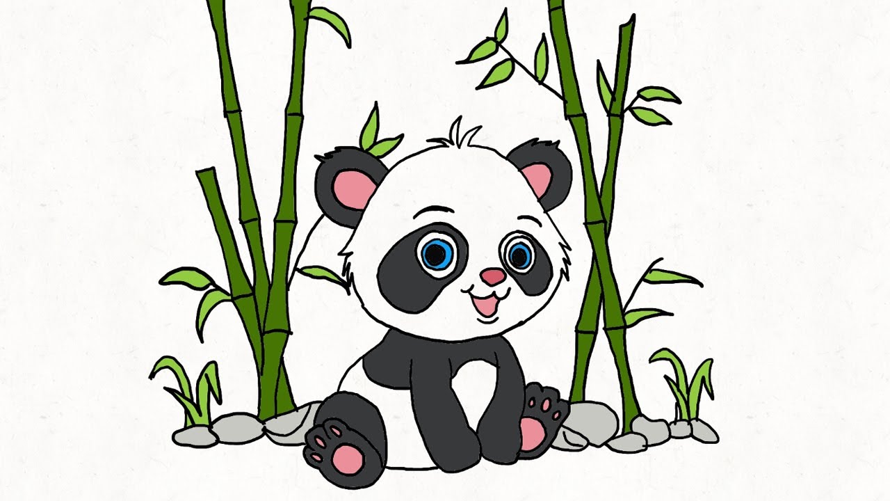 Vẽ gấu trúc Kiki - Hướng dẫn vẽ con gấu đơn giản - YouTube