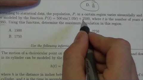 Math 30-2 Sinusoidal Functions Review MC#8