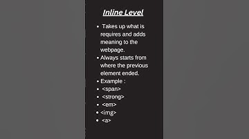 Types Of HTML Elements|| Inline Level Elements|| Block Level Elements||
