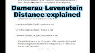 Damerau Levenstein Distance explained
