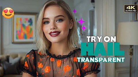 [4K] Sheer Transparent Mesh Lingerie & Bikini Try-On Haul | Transparent Dresses & Fishnet Looks #111